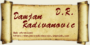 Damjan Radivanović vizit kartica